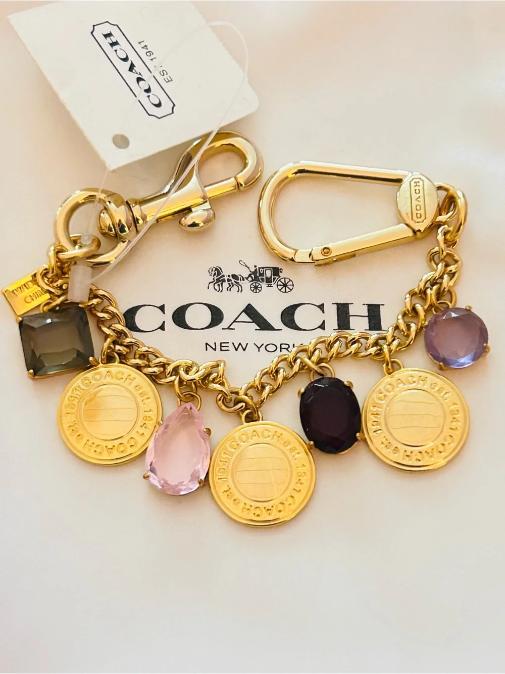 VINTAGE EXTREMELY RARE Coach 1941 Swag Bag Charm/ Keychain/ Bracelet - Picture 3 of 16
